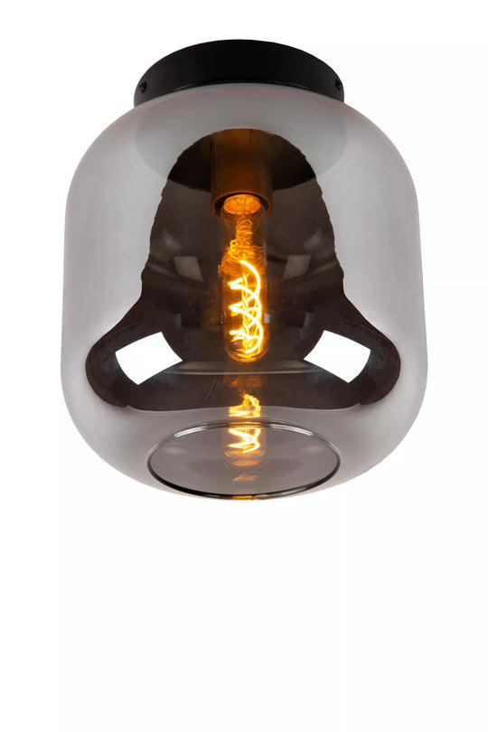 Joanet taklampe 25 cm - Svart/Røykfarget-Taklamper-Lucide-Svart / Messing / Røyk-LC45194/25/65-Lightup.no