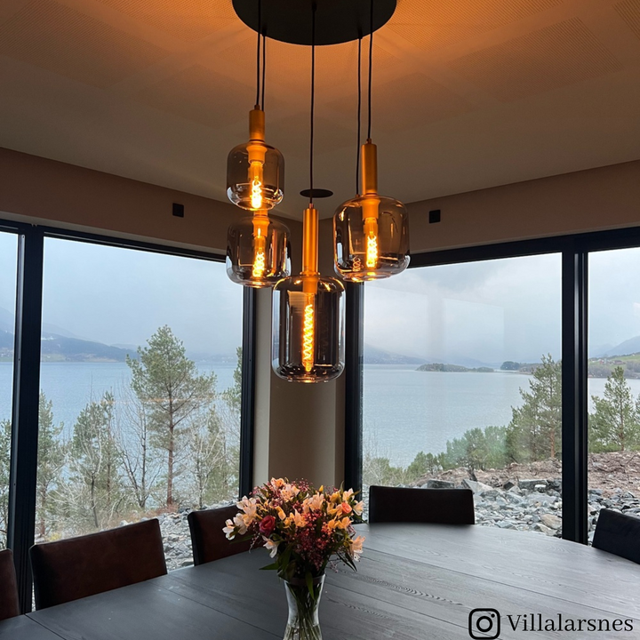 Joanet takpendel rondell 5 lys-Takpendler-Lucide-Messing / Røyk-LC45494/15/65-Lightup.no