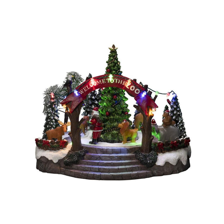 Juledekorasjon dyrehage med 19 LED og musikk-Julebelysning dekor og pynt-Konstsmide-Flerfarget-4237-000-Lightup.no