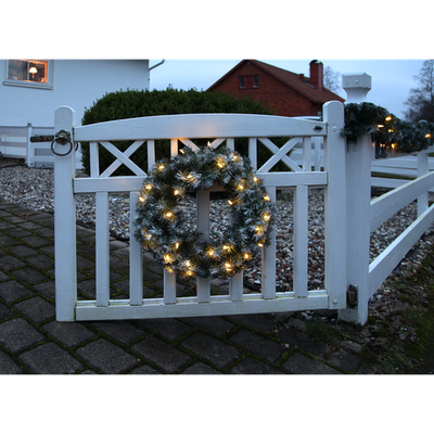 Julekrans med lys Edmonton 50 cm 30-lys - Grønn-Julebelysning dekor og pynt ute-Star Trading-612-27-Lightup.no