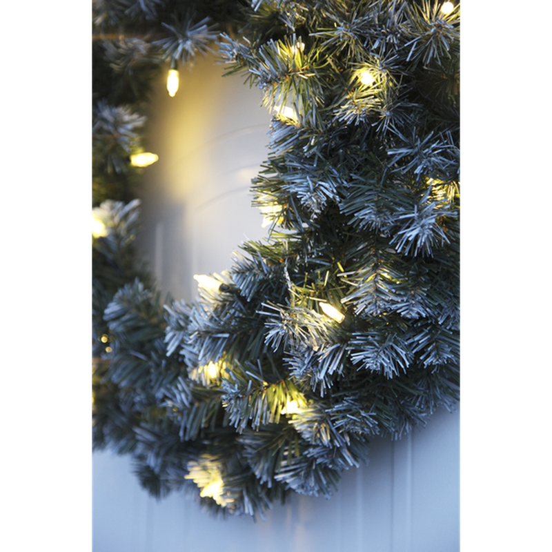 Julekrans med lys Edmonton 50 cm 30-lys - Grønn-Julebelysning dekor og pynt ute-Star Trading-612-27-Lightup.no