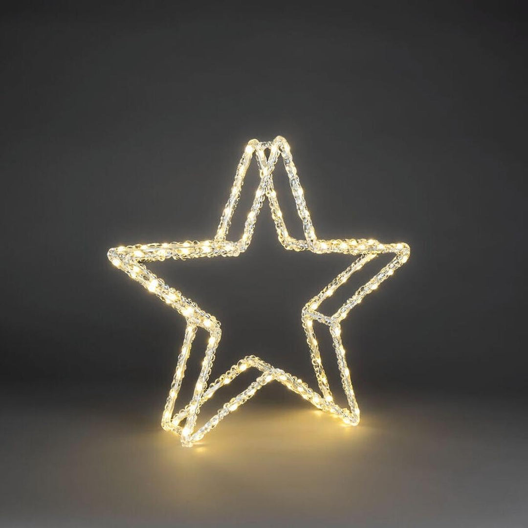 Julestjerne i akryl med LED utendørs-Julebelysning dekor og pynt ute-Konstsmide-Klar-4403-103-Lightup.no