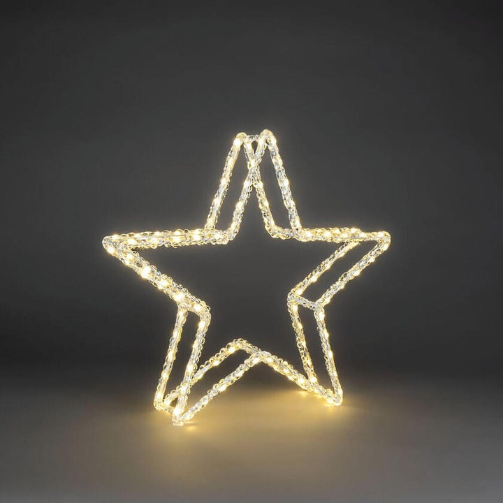 Julestjerne i akryl med LED utendørs-Julebelysning dekor og pynt ute-Konstsmide-Klar-4403-103-Lightup.no