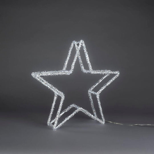 Julestjerne i akryl med LED utendørs-Julebelysning dekor og pynt ute-Konstsmide-Klar-4403-103-Lightup.no