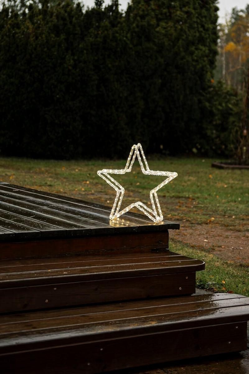 Julestjerne i akryl med LED utendørs-Julebelysning dekor og pynt ute-Konstsmide-Klar-4403-103-Lightup.no