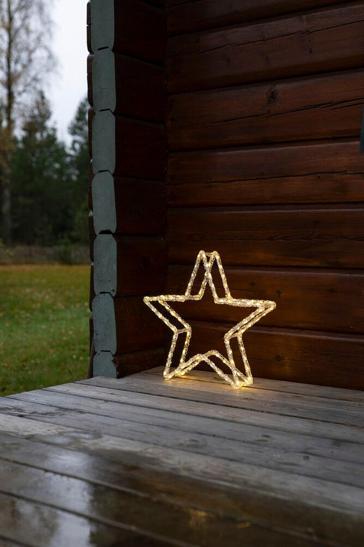 Julestjerne i akryl med LED utendørs-Julebelysning dekor og pynt ute-Konstsmide-Klar-4403-103-Lightup.no