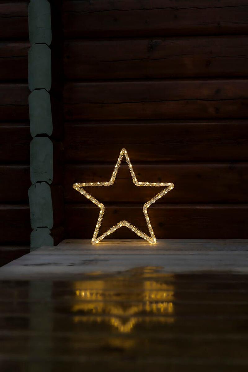 Julestjerne i akryl med LED utendørs-Julebelysning dekor og pynt ute-Konstsmide-Klar-4403-103-Lightup.no