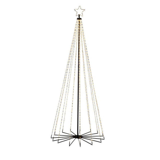 Juletre 240 cm i metall med toppstjerne og lys IP44 - Utendørs-Julebelysning dekor og pynt ute-Konstsmide-Svart-4795-800-Lightup.no