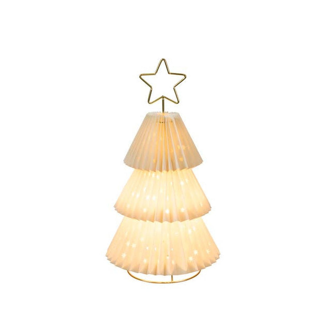 Juletre i papp med messing stjerne 36 cm-Julebelysning dekor og pynt-Konstsmide-Hvit-1858–202-Lightup.no