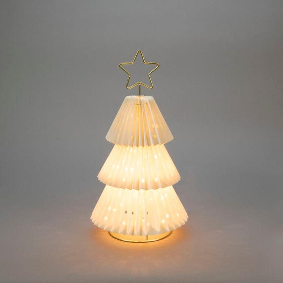 Juletre i papp med messing stjerne 36 cm-Julebelysning dekor og pynt-Konstsmide-Hvit-1858–202-Lightup.no
