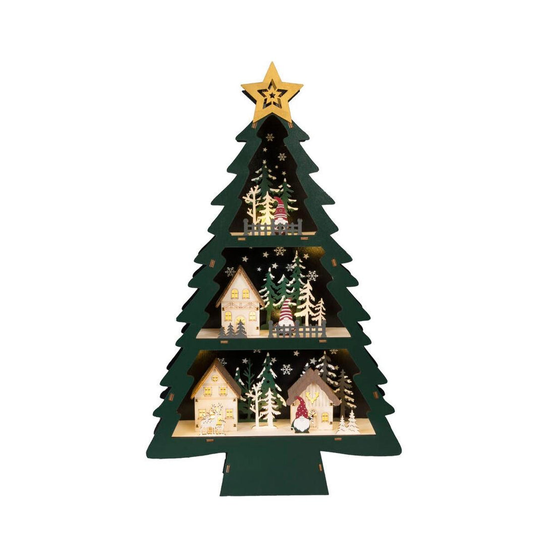 Juletre i tre med 10 LED og timer – 55 cm-Julebelysning dekor og pynt-Konstsmide-Grønn-3297-950-Lightup.no
