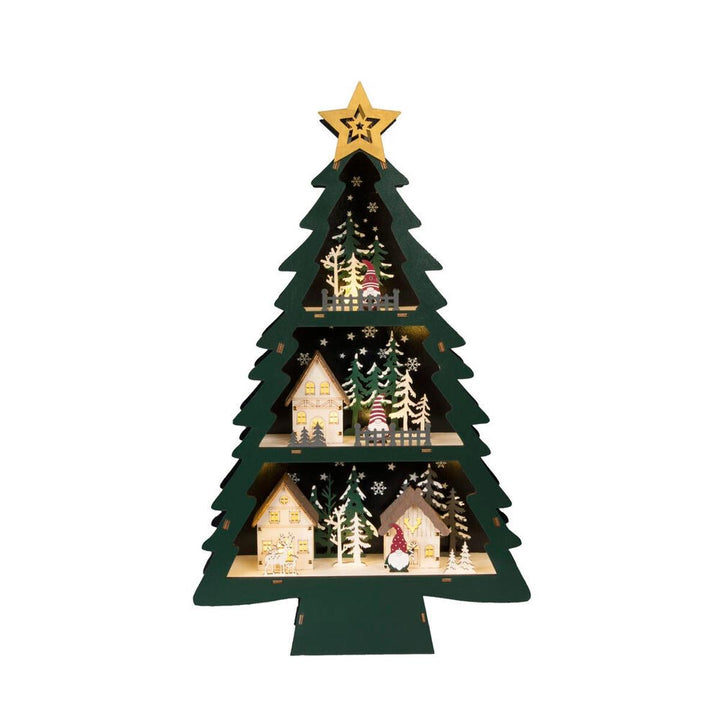 Juletre i tre med 10 LED og timer – 55 cm-Julebelysning dekor og pynt-Konstsmide-Grønn-3297-950-Lightup.no