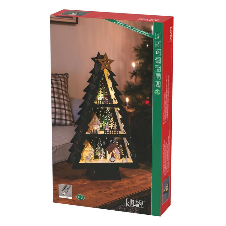 Juletre i tre med 10 LED og timer – 55 cm-Julebelysning dekor og pynt-Konstsmide-Grønn-3297-950-Lightup.no