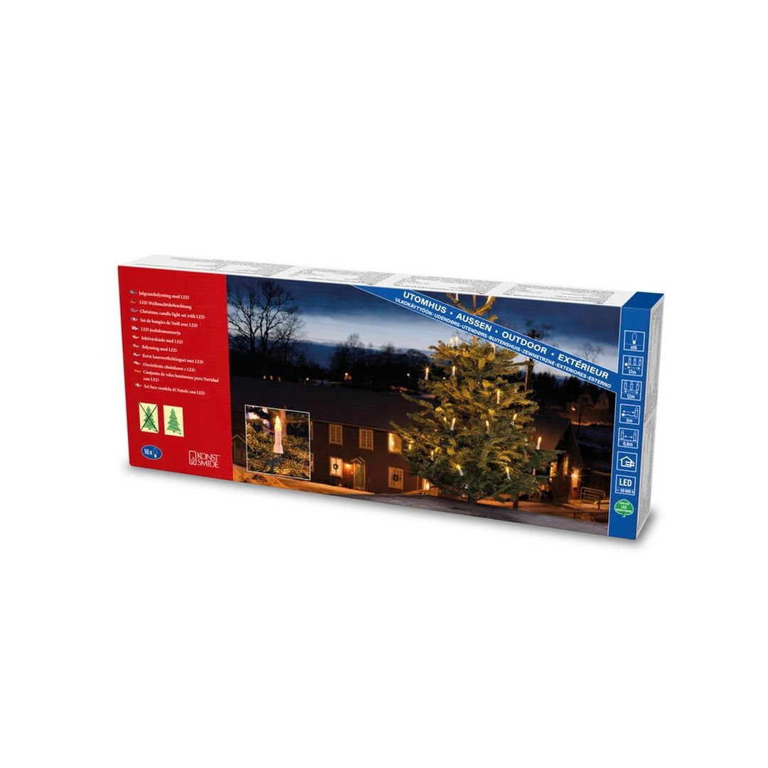 Juletrebelysning 16 LED utendørs – IP44-Julebelysning juletrelys ute-Konstsmide-Hvit-1013-020-Lightup.no