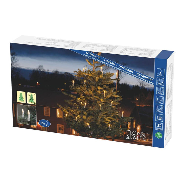 Juletrebelysning 25 LED utendørs – IP44-Julebelysning juletrelys ute-Konstsmide-Hvit-1014-020-Lightup.no