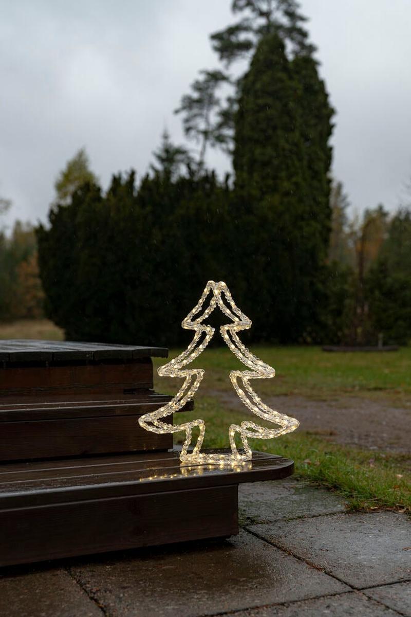Juletresilhuett i akryl med LED utendørs-Julebelysning dekor og pynt ute-Konstsmide-Klar-4402-103-Lightup.no