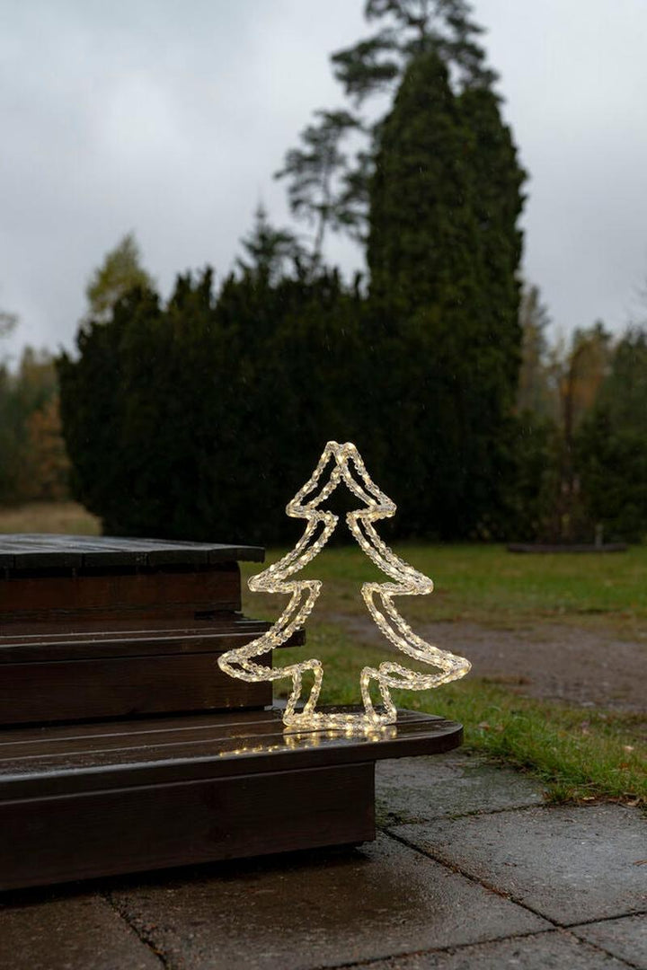 Juletresilhuett i akryl med LED utendørs-Julebelysning dekor og pynt ute-Konstsmide-Klar-4402-103-Lightup.no
