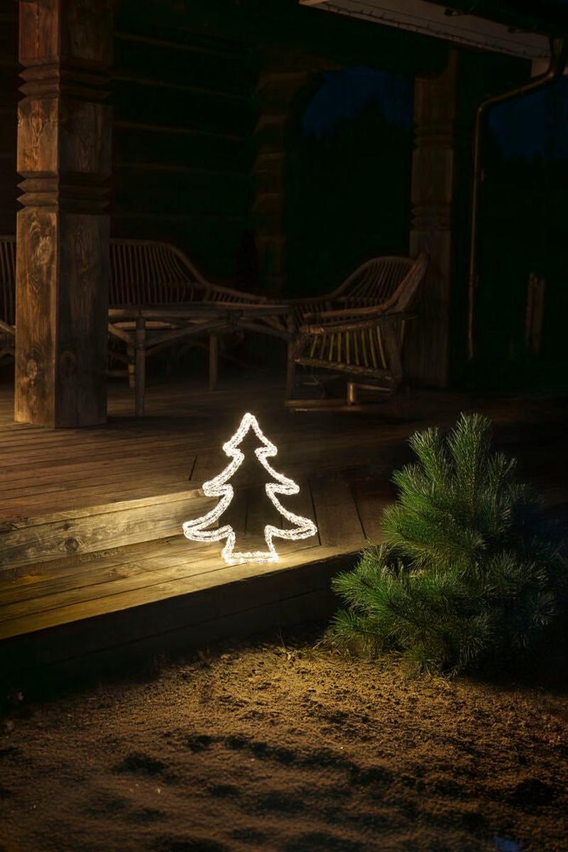 Juletresilhuett i akryl med LED utendørs-Julebelysning dekor og pynt ute-Konstsmide-Klar-4402-103-Lightup.no