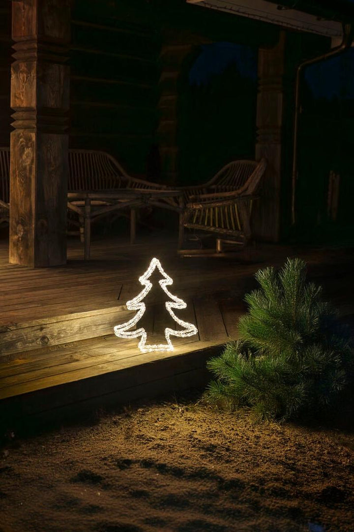 Juletresilhuett i akryl med LED utendørs-Julebelysning dekor og pynt ute-Konstsmide-Klar-4402-103-Lightup.no