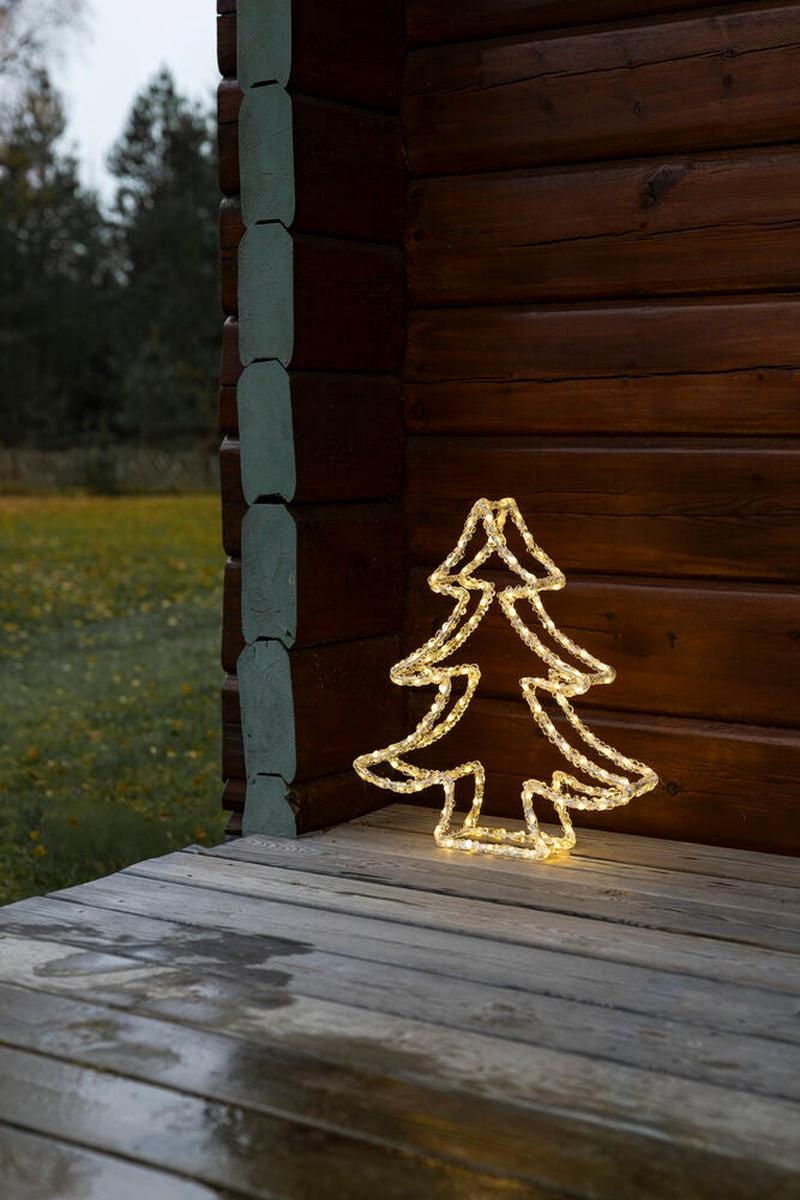 Juletresilhuett i akryl med LED utendørs-Julebelysning dekor og pynt ute-Konstsmide-Klar-4402-103-Lightup.no