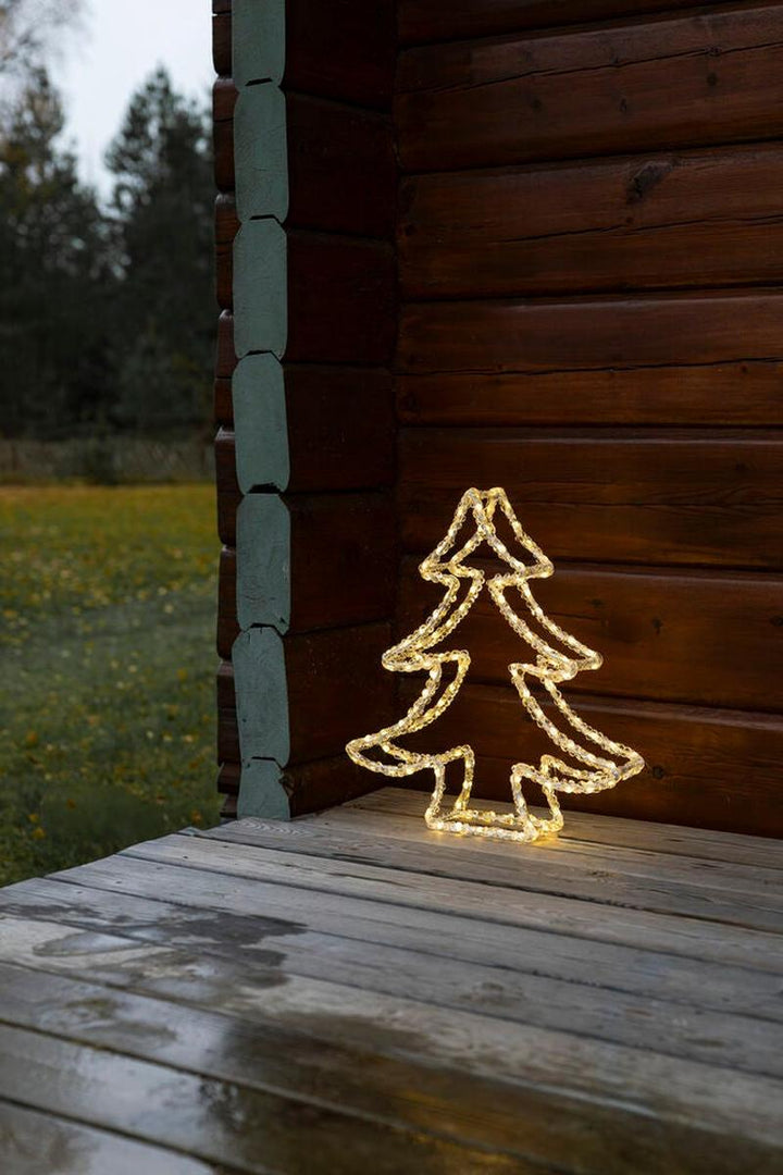 Juletresilhuett i akryl med LED utendørs-Julebelysning dekor og pynt ute-Konstsmide-Klar-4402-103-Lightup.no