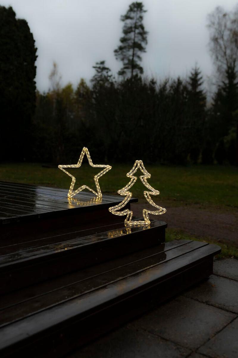 Juletresilhuett i akryl med LED utendørs-Julebelysning dekor og pynt ute-Konstsmide-Klar-4402-103-Lightup.no