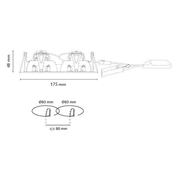 Junistar 2x6W dimtowarm-Downlight lavtbyggende-Sg Armaturen As-Svart-3202534-Lightup.no