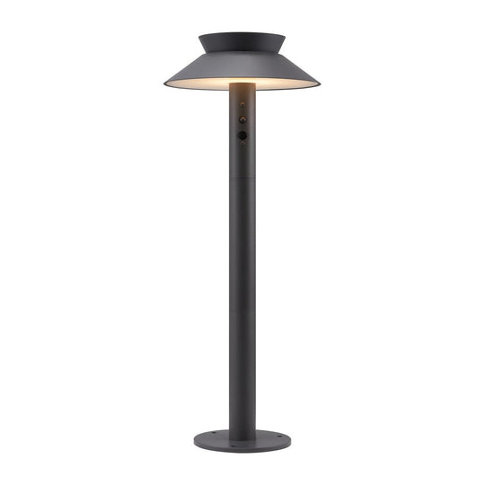 Justina 60 cm pullert for utendørsbruk Solcelle 5W m/sensor IP44-Utebelysning pullert-Nordlux-Svart-2418098003-Lightup.no