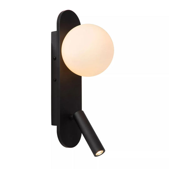 Kelly vegglampe med USB A,C og leselys-Vegglamper-Lucide-Svart / Hvit-LC77287/05/30-Lightup.no