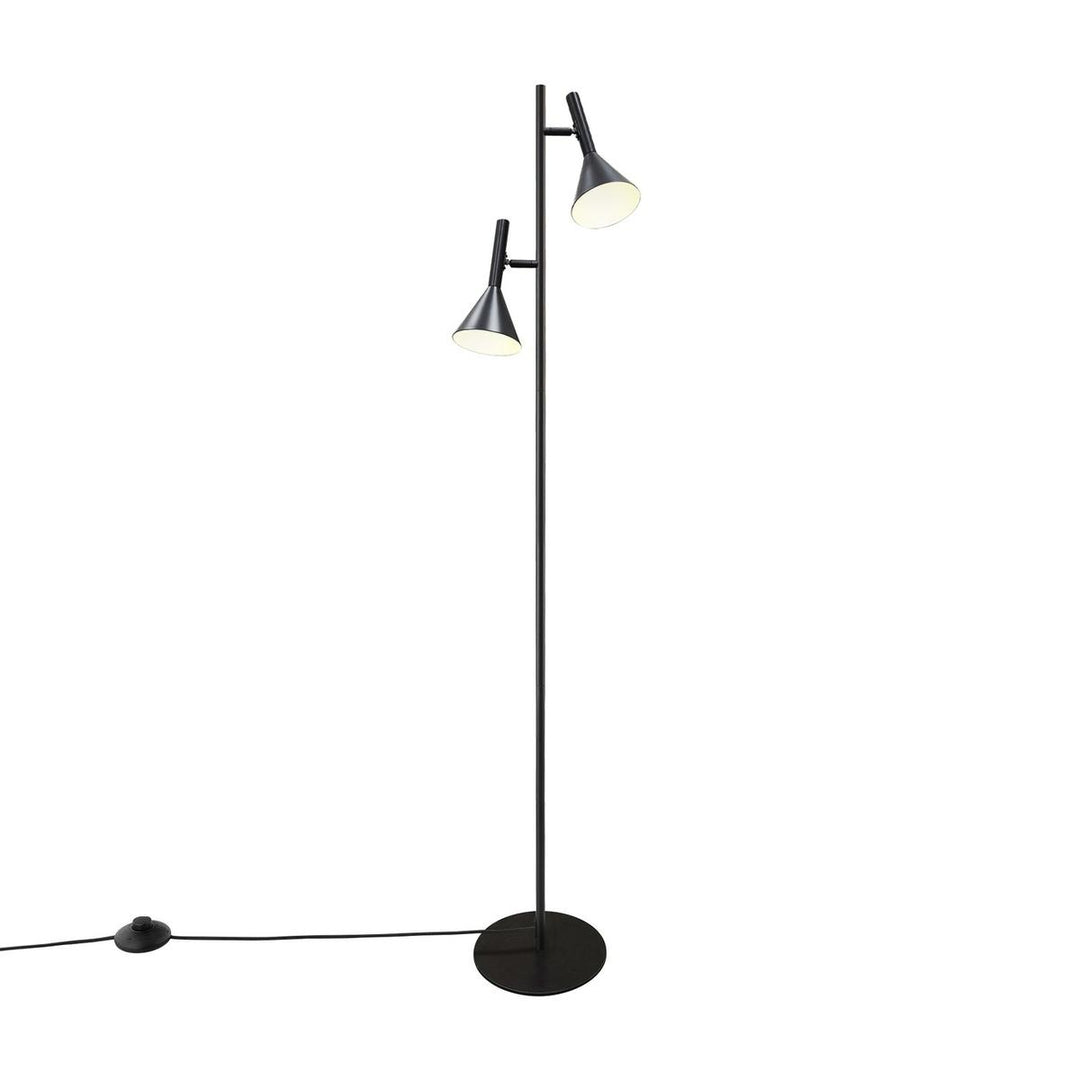 Kelvis gulvlampe 2-lys-Gulvlamper-Nordlux-Svart-2612784003-Lightup.no