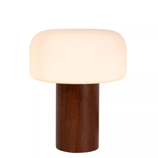Kenan bordlamper-Bordlamper-Lucide-Mørk tre / Opal-LC10526/01/70-Lightup.no