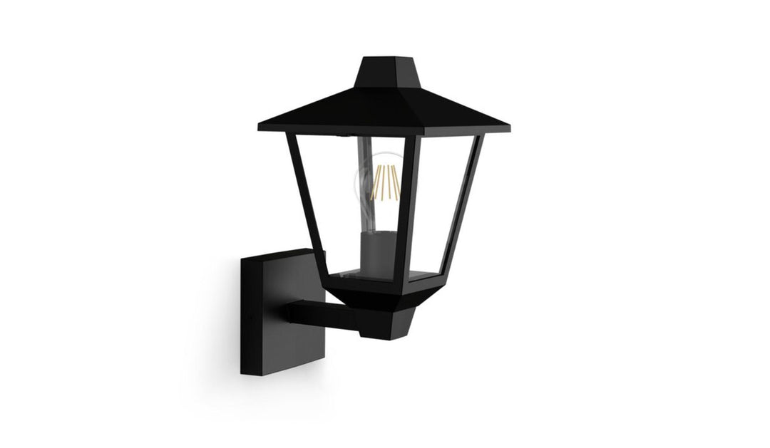 Kinno vegglampe opp utendørs IP44 E27-Utebelysning vegg klassisk-Philips-Svart-929004141301-Lightup.no