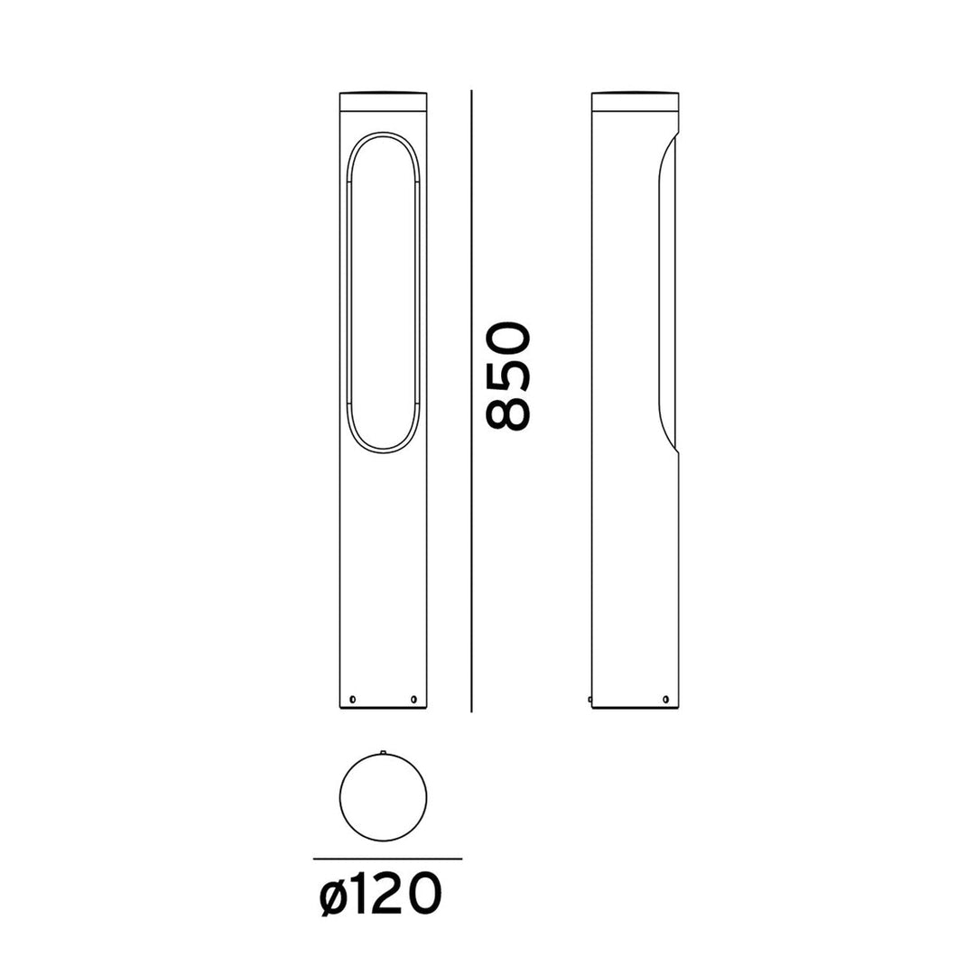 Kisa 5180 Pullert 85 cm 8,8W 3000 Kelvin-Utebelysning pullert-Norlys-Grafitt-3104164-Lightup.no