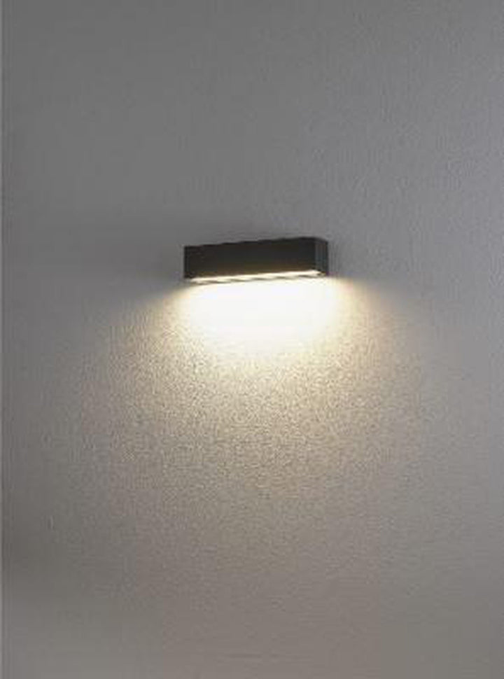 Kyoto 25 cm vegglampe ned - Antrasitt-Utebelysning vegg opp og ned-NorDesign-Grå-512940120v3-Lightup.no