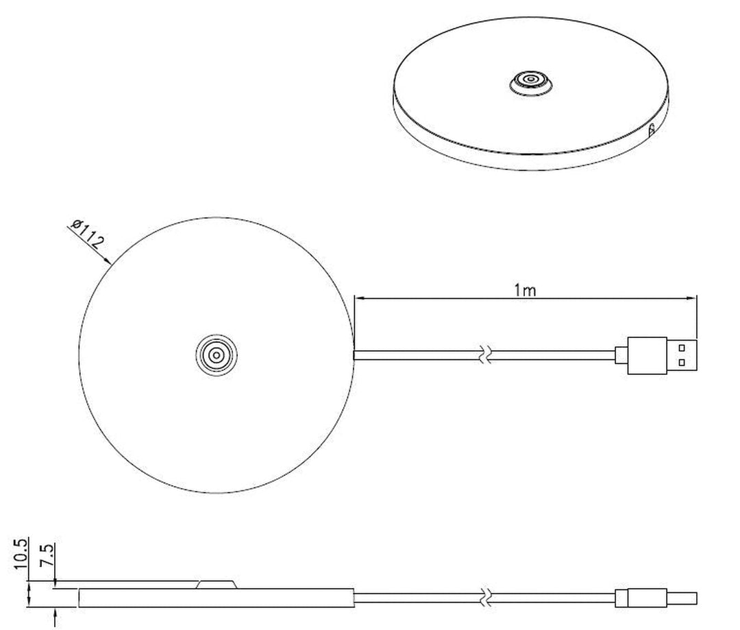 Ladeplate til Iris oppladbar bordlampe-Tilbehør-NorDesign-410100100-Lightup.no