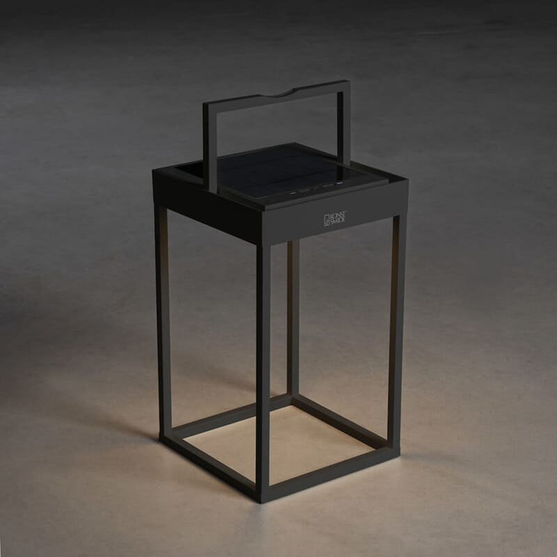 Lanterne Dimbar LED USB og Solcelle - Svart-Utebelysning Hagebelysning-Konstsmide-7815-750-Lightup.no
