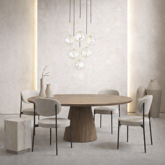 Lava Rondell takpendel 6-lys-Takpendler-TK Lighting-Svart / Gullfarget / Brun-TK-11394-Lightup.no