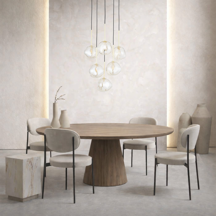 Lava Rondell takpendel 6-lys-Takpendler-TK Lighting-Svart / Gullfarget / Brun-TK-11394-Lightup.no