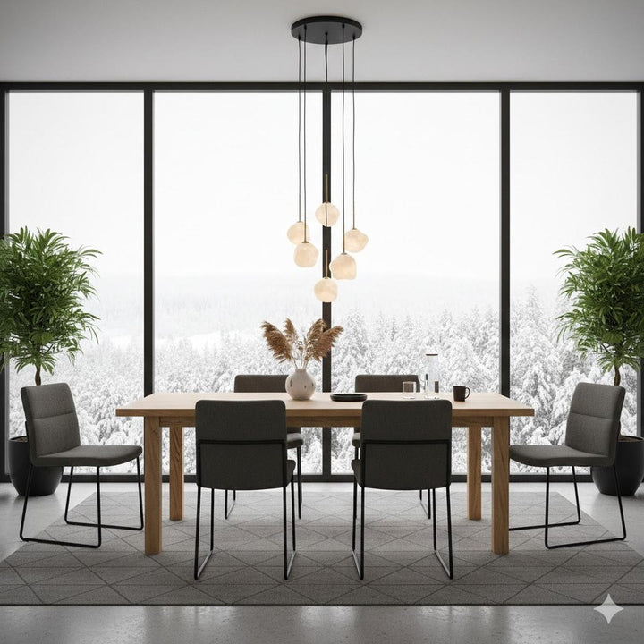 Lava Rondell takpendel 6-lys-Takpendler-TK Lighting-Svart / Gullfarget / Brun-TK-11394-Lightup.no