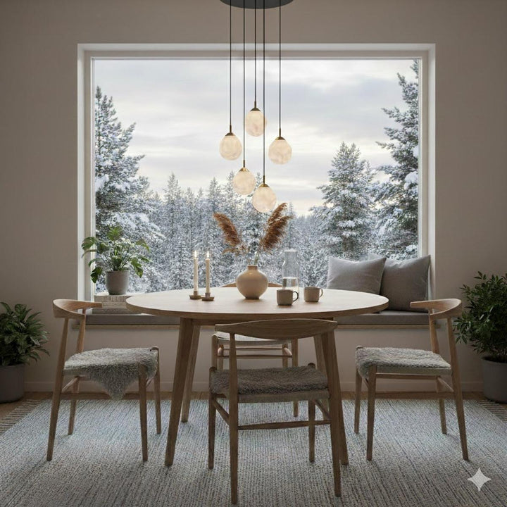 Lava Rondell takpendel 6-lys-Takpendler-TK Lighting-Svart / Gullfarget / Brun-TK-11394-Lightup.no
