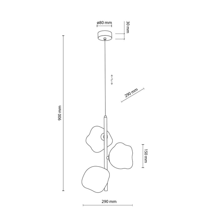 Lava takpendel 3-lys-Takpendler-TK Lighting-Brun-TK-11036-Lightup.no