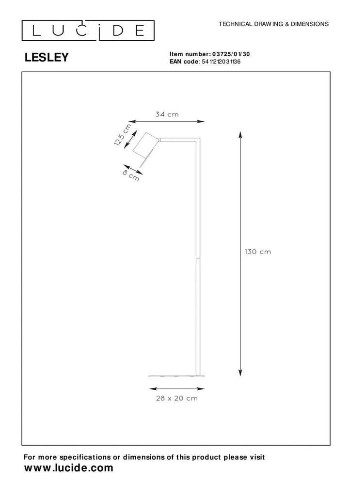 Lesley gulvlampe-Gulvlamper-Lucide-Taupe-LC03725/01/41-Lightup.no