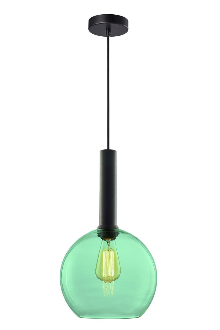 Less rondell takpendel 1 lys - Medium-Takpendler-NorDesign-Svart / Grønn-691150500+371303005+361302531-Lightup.no