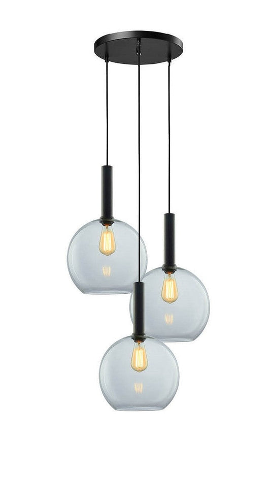 Less rondell takpendel 3 lys - Large-Takpendler-NorDesign-Svart / Klar-691300305+371303005+361303013-Lightup.no