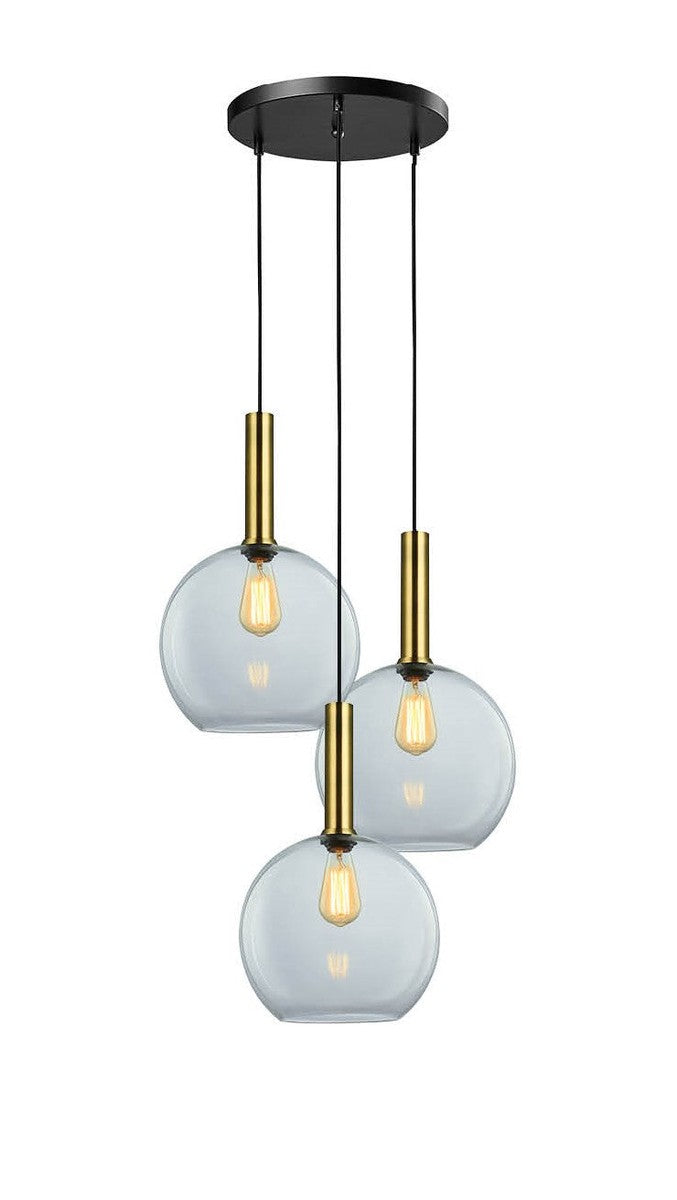 Less rondell takpendel 3 lys - Large-Takpendler-NorDesign-Svart / Klar-691300305+371303005+361303013-Lightup.no