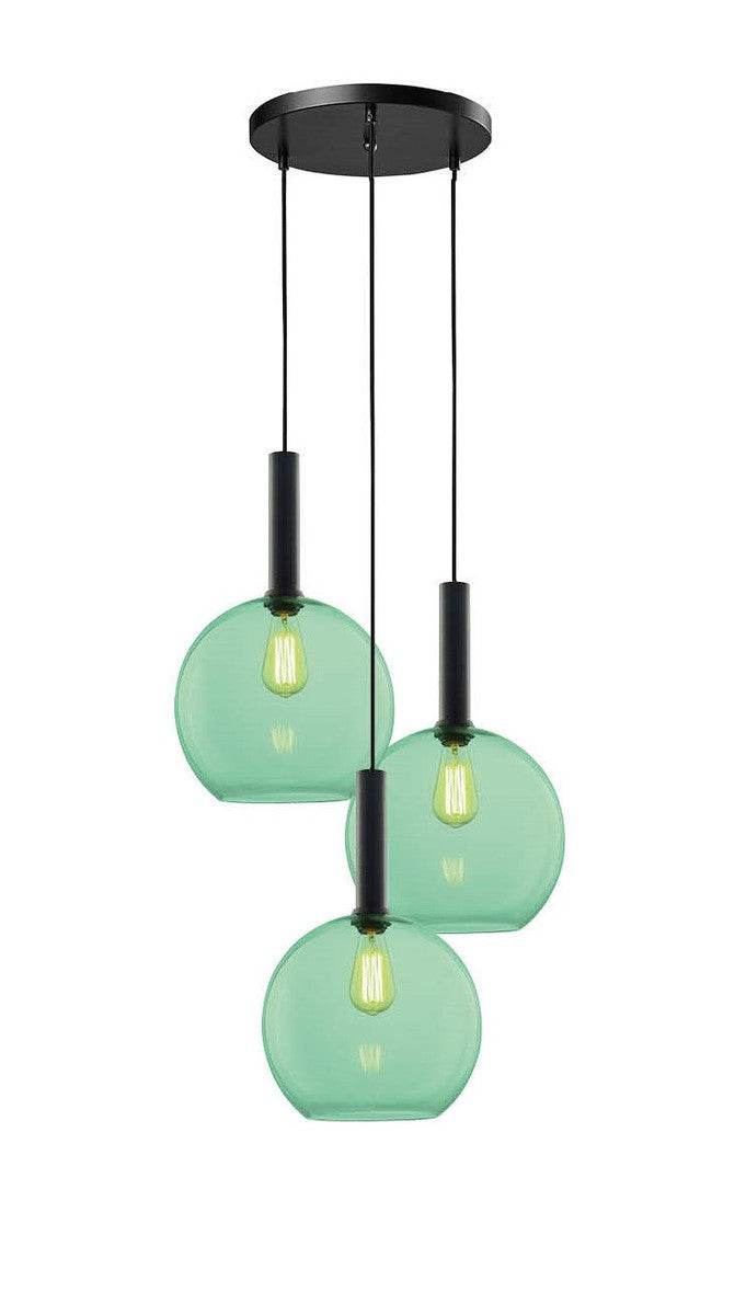 Less rondell takpendel 3 lys - Large-Takpendler-NorDesign-Svart / Grønn-691300305+371303005+361303031-Lightup.no