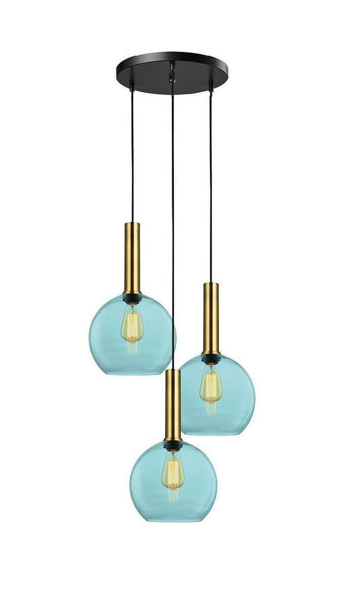 Less rondell takpendel 3 lys - Medium-Takpendler-NorDesign-Svart / Klar-691300305+371303005+361302513-Lightup.no