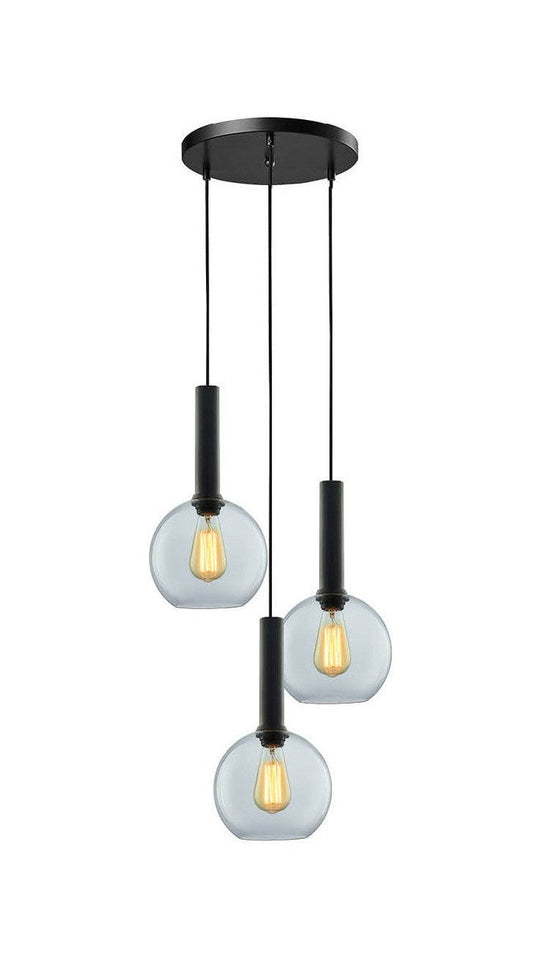 Less rondell takpendel 3 lys - Small-Takpendler-NorDesign-Svart / Klar-691300305+371303005+361302013-Lightup.no