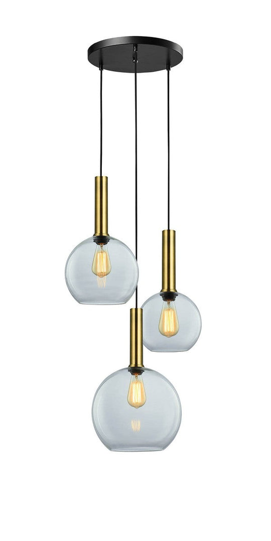 Less rondell takpendel 3 lys-Takpendler-NorDesign-Messing / Klar-691300305+371303003+361302013+361302513+361303013-Lightup.no