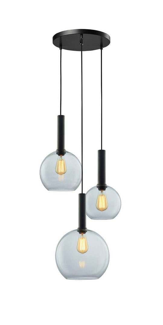 Less rondell takpendel 3 lys-Takpendler-NorDesign-Svart / Klar-691300305+371303005+361302013+361302513+361303013-Lightup.no
